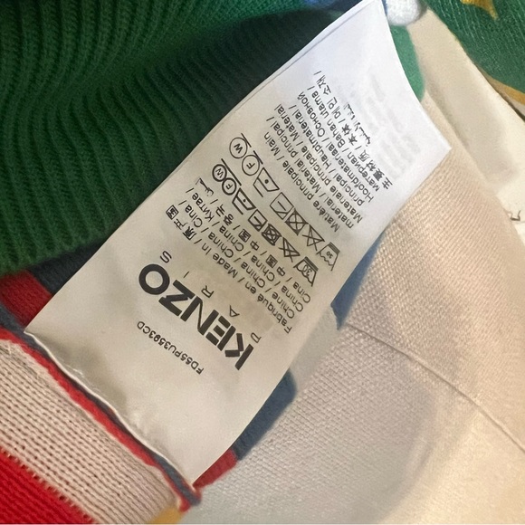 Kenzo Green Intarsia Knit Crew Neck Jumper - Picture 7 of 7